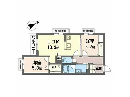大阪メトロ御堂筋線 北花田駅 徒歩14分 3階建 新築(2LDK/3階)の間取り写真