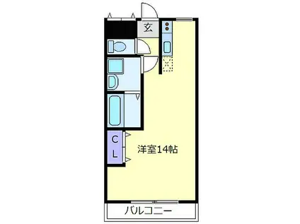 新栄プロパティー羽曳が丘(ワンルーム/2階)の間取り写真