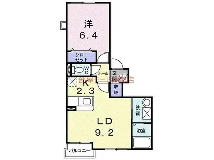 道南いさりび鉄道 七重浜駅 バス乗車時間：2分 北大裏バス停で下車 徒歩8分 2階建 築17年(1LDK/2階)の間取り写真