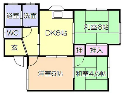 JR久大本線 南久留米駅 徒歩34分 1階建 築25年(3DK)の間取り写真