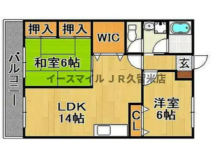 ライトハウス(2LDK/3階)の間取り写真