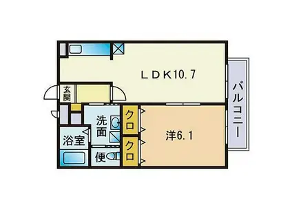 アムールひろかわ(1LDK/2階)の間取り写真