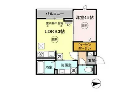 D-ROOM FIRST 大善寺駅前(1LDK/2階)の間取り写真