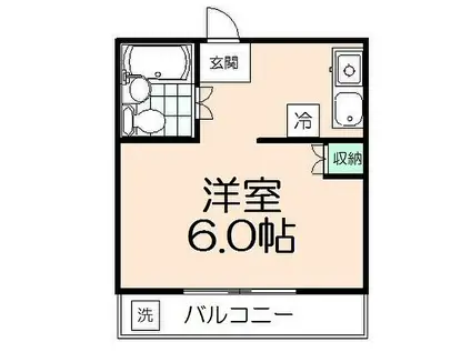 神尾ハイツ(1K/3階)の間取り写真