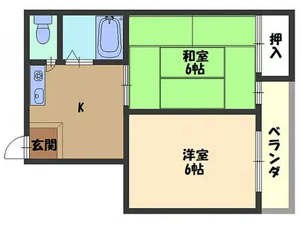 秀和第2ハイツ(2DK/4階)の間取り写真