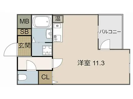 サンピア21(ワンルーム/2階)の間取り写真