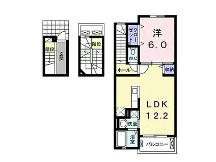 グレイシィ-Y・K II(1LDK/3階)の間取り写真