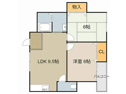 橋本ハイツ(2LDK/1階)の間取り写真