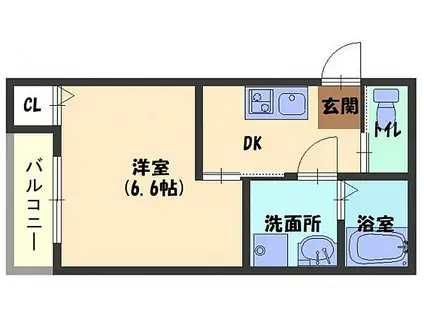 ALEGRIA寝屋川平池町(1K/1階)の間取り写真