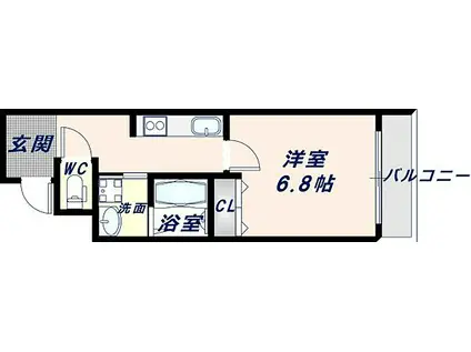 フジパレス八戸ノ里I番館(1K/3階)の間取り写真