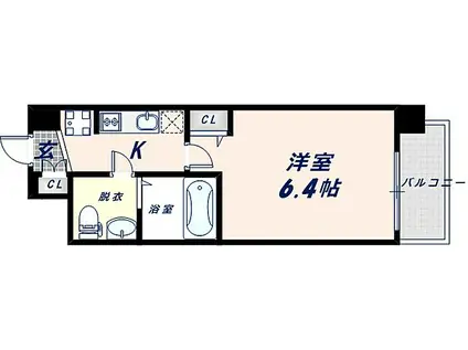 アドバンス大阪イースト(1K/9階)の間取り写真