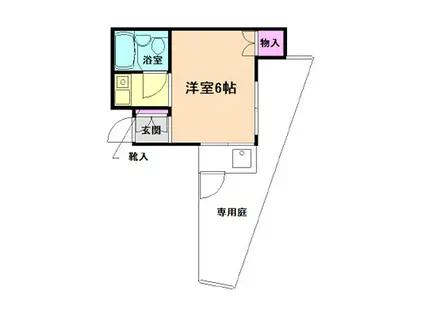 スパジオ箕面(ワンルーム/1階)の間取り写真