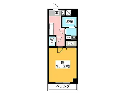 ヴィガラス永田町(1K/4階)の間取り写真