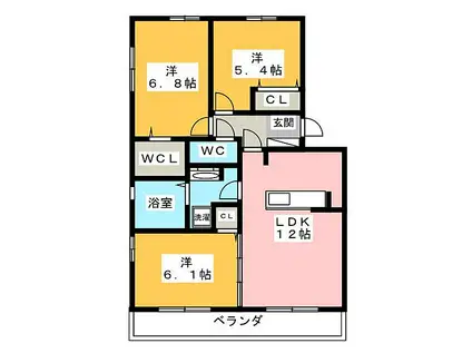 エスペランサIV(3LDK/3階)の間取り写真