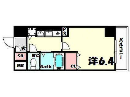 プレサンス神戸三宮(1K/8階)の間取り写真