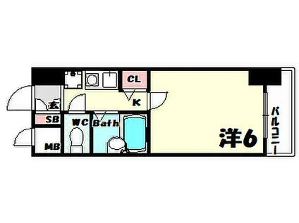 エスリード新神戸(1K/3階)の間取り写真