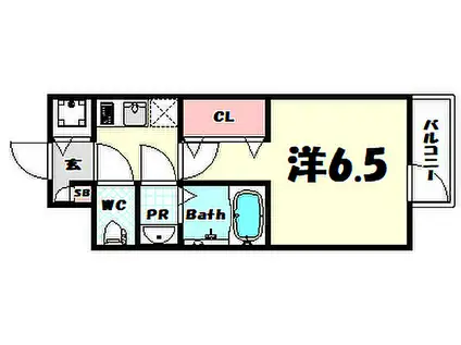 エスリード神戸三宮(1K/8階)の間取り写真