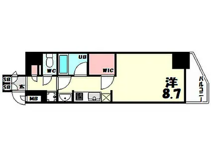 アスヴェル神戸元町海岸通(ワンルーム/4階)の間取り写真