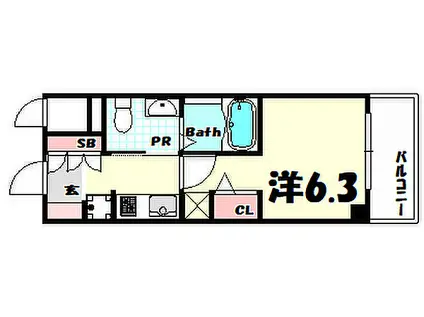 エステムプラザ神戸三宮ルクシア(1K/7階)の間取り写真