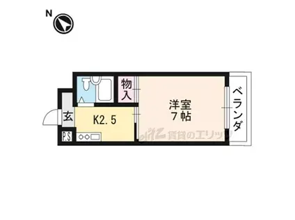 JR東海道・山陽本線 草津駅(滋賀) 徒歩22分 3階建 築31年(1K/3階)の間取り写真