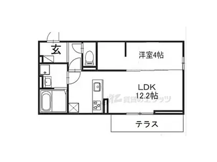 アリア大江(1LDK/1階)の間取り写真