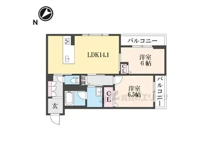 シャーメゾン マレッタ(2LDK/2階)の間取り写真