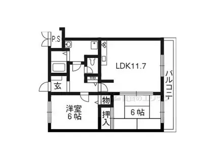 ハイツモアライフ(2LDK/2階)の間取り写真