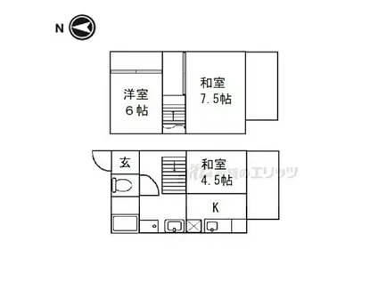 京阪本線 淀駅 徒歩7分 2階建 築49年(3K)の間取り写真
