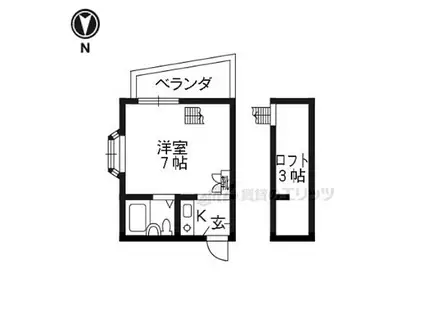 川崎マンション(1K/2階)の間取り写真