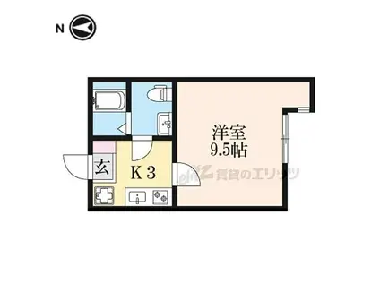 A&M COURT MOMOYAMA(1K/1階)の間取り写真