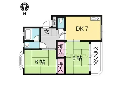 コーポ春田(2DK/2階)の間取り写真