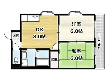 脇田建設ビル(2DK/5階)の間取り写真