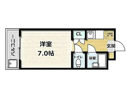 TO BE LIVING SAWADA(1K/2階)の間取り写真