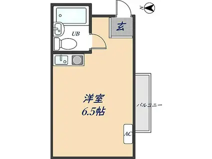 ライフベース若江(ワンルーム/3階)の間取り写真