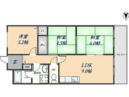 コンフォートステージI(3LDK/3階)の間取り写真