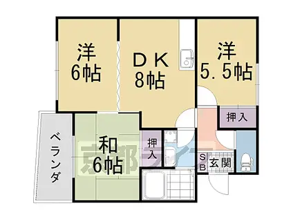 カーサ・IKUSHIMA(3LDK/3階)の間取り写真