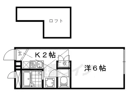 レオパレスカーサ石田大受(1K/2階)の間取り写真