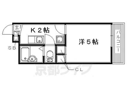JR片町線(学研都市線) 藤阪駅 徒歩12分 2階建 築21年(1K/1階)の間取り写真