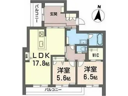 アミコート(2LDK/2階)の間取り写真