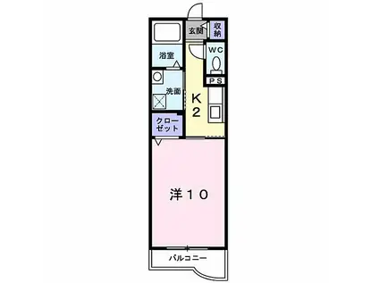 NESTスエヒロ(1K/2階)の間取り写真