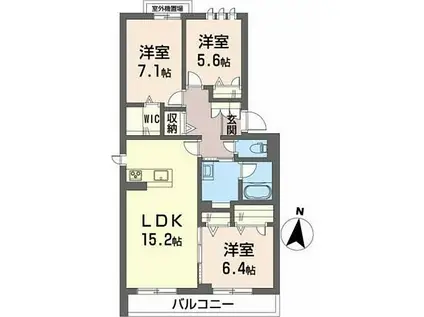 ベレオ藍住(3LDK/3階)の間取り写真