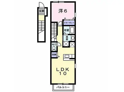 サニ-・ヴィラケイ(1LDK/2階)の間取り写真