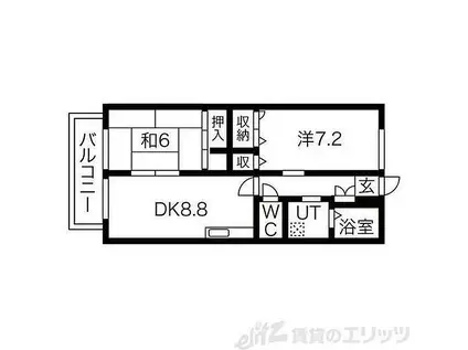 コーポ高城(2LDK/2階)の間取り写真