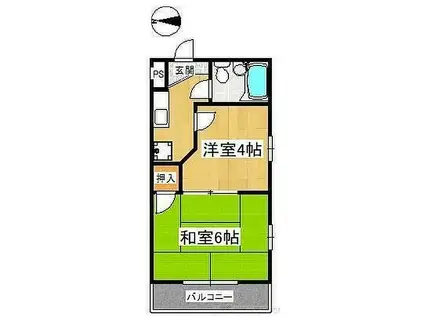 高槻明野アバンティ(2K/2階)の間取り写真
