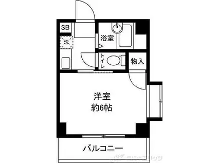 コリーヌ千里(1K/3階)の間取り写真