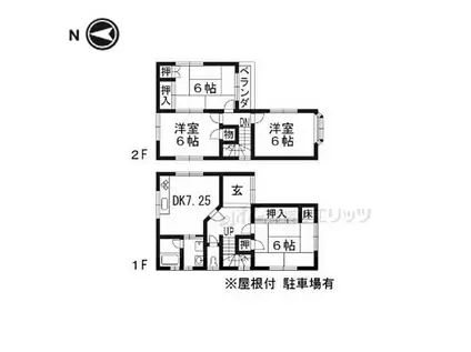 JR東海道・山陽本線 ＪＲ総持寺駅 徒歩28分 2階建 築35年(4DK)の間取り写真