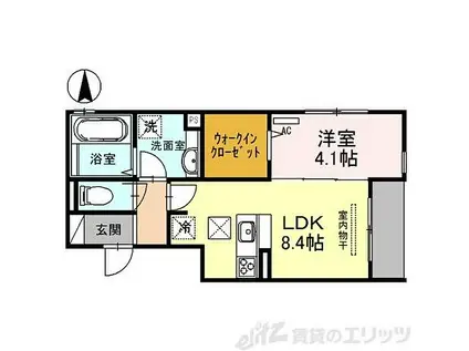 アミティコート茨木(1LDK/1階)の間取り写真