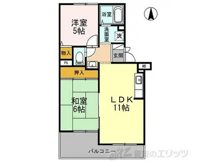 井マンション(2LDK/3階)の間取り写真