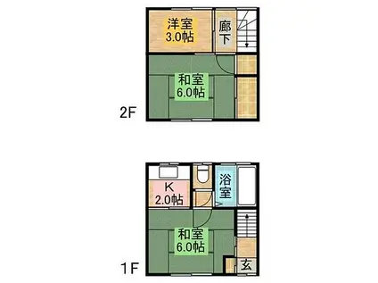 中野アパートD(3K/1階)の間取り写真