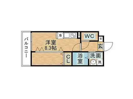 デ・クメール南長崎(ワンルーム/1階)の間取り写真
